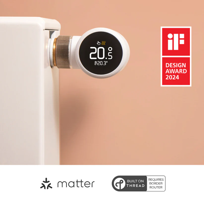 Wall-mounted smart heating controller in use